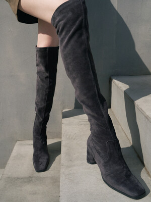 NORA Span knee-high boots suede - 3color 6.5cm 스웨이드 스판 니하이부츠