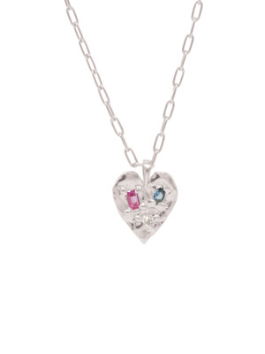 big heart stone necklace