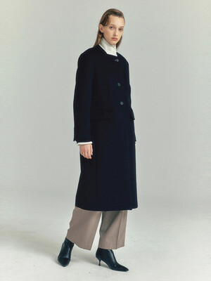 Tailored 3-Button Long Coat_BLACK