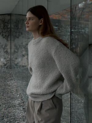SOFT MOHAIR BOUCLE KNIT TOP