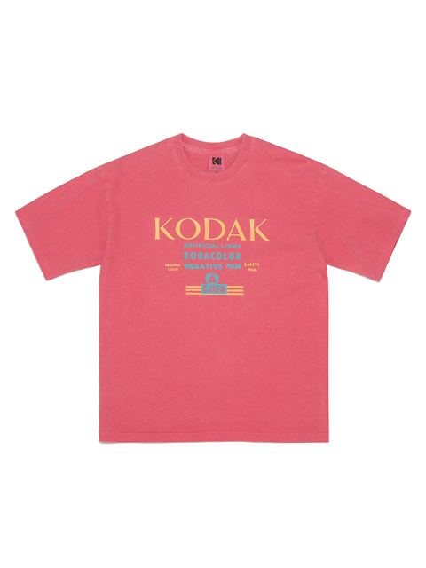티셔츠,티셔츠 - 코닥 어패럴 (KODAK Apparel) - 씨네코닥 피그먼트다잉 오버핏 반팔티셔츠 PINK