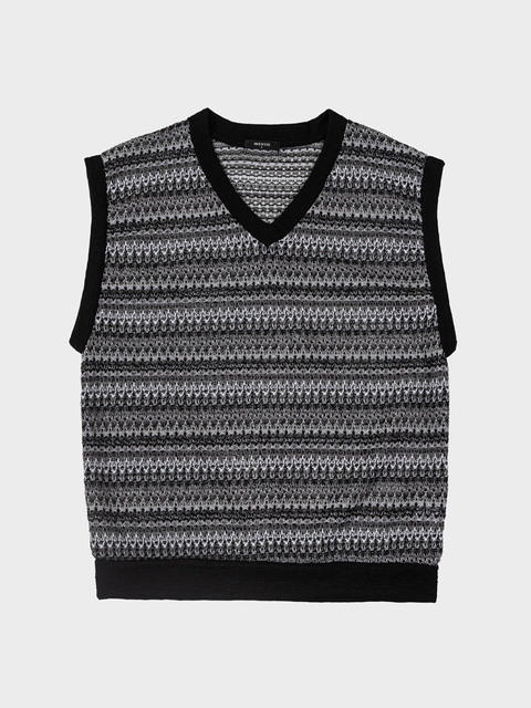 니트,니트 - 이넥시스 (inexcis) - Nordic Knit Vest (Black)