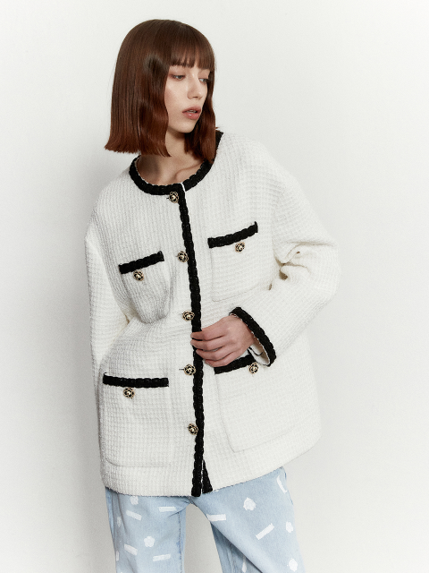 【MUDIDI】22SS★ Tweed heart neck crop jacket 001 71oX7WSV9yL._AC_SX466_.jpg