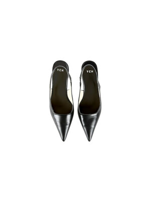 YCH COLUMN SLING BACK PUMPS (BLACK)