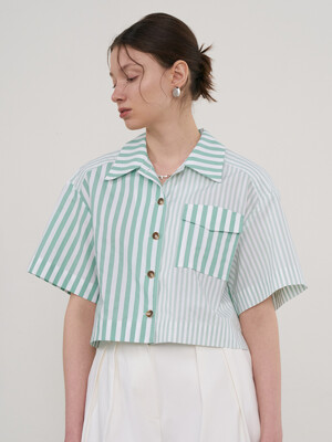 Savona Stripe Shirt (Green Mint)
