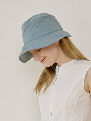 cotton wire bucket hat - blue