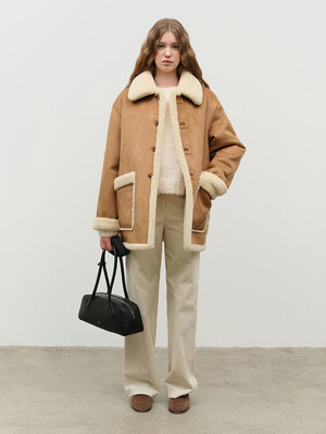 UNISEX REVERSIBLE SHEARLING JACKET CAMEL_UDJU4D121CM