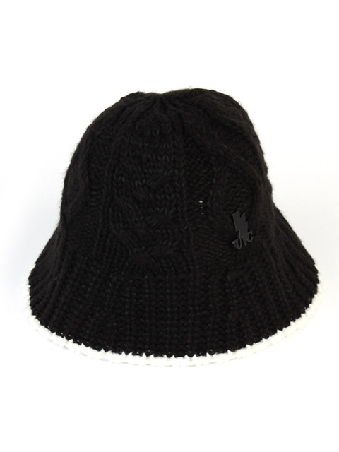 모자,모자 - 유니버셜 케미스트리 (Universal chemistry) - Edge Twist Black Knit Bucket Hat 니트버킷햇