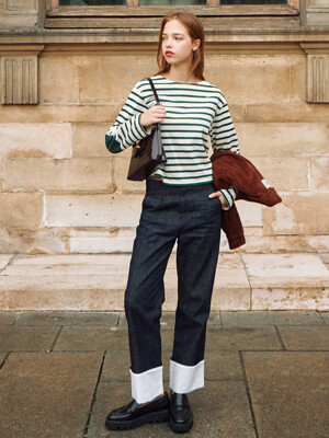 La Mariniere Stripe T-shirt Green