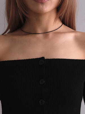 Classic Black Necklace (silver925)