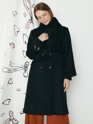 Pink katiacho Wool Tailored Coat luxury Black