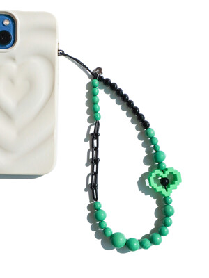 Green Heart Wrist Phone Strap