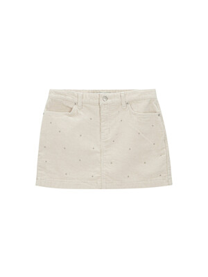 Pearl Corduroy Mini Skirt_ivory
