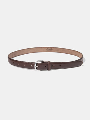 (W) vintage silver buckle belt (T011_brown)