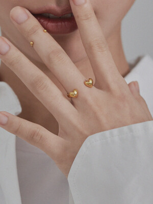 #006 Heart Open Ring _ Gold