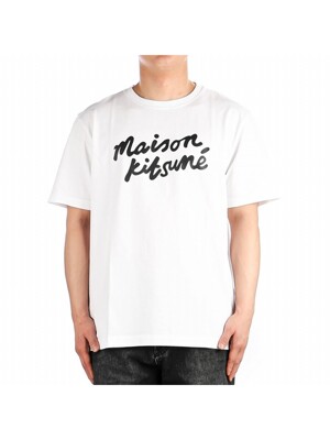 24SS (MM00101KJ0118 WHITE BLACK) 남성 핸드라이팅 반팔 티셔츠