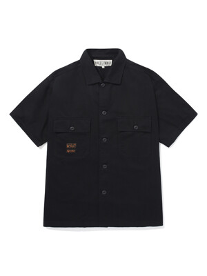 SL-LABEL TWO POCKET COTTON S/S SHIRTS 블랙