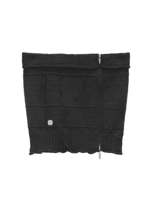 NATURAL DAMAGE ZIP UP TUBE TOP IN CHARCOAL