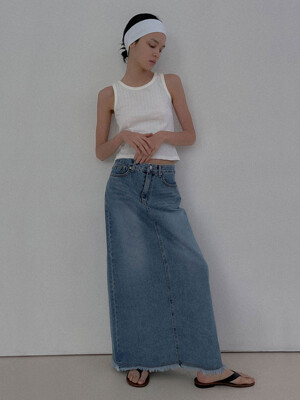 [24 SUMMER][SALT Label] STELLAR STRAIGHT DENIM SKIRT