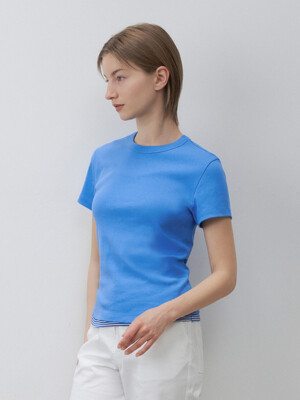 Plain cotton t-shirt (Blue)