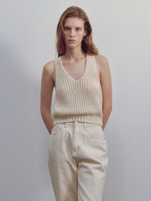 Greta knit top (Ivory)