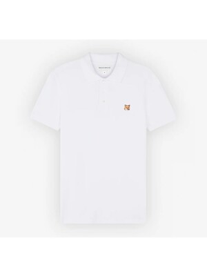 [메종키츠네]  LM00208KJ7002 P100/ 남성 폭스 헤드 패치 화이트 폴로 티셔츠