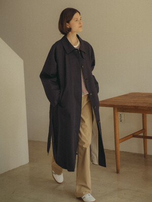 Ash cotton trench coat_Navy