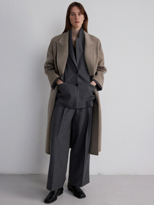 DOUBLE BREASTED LONG COAT_BROWN