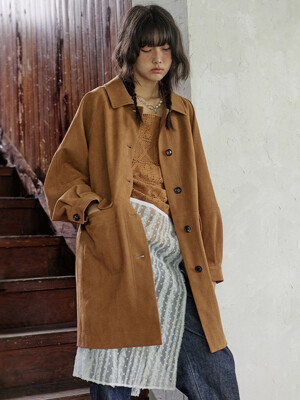 Thick suede half coat_Camel