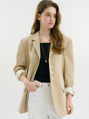 D Lea 4button Cotton Jacket_Beige