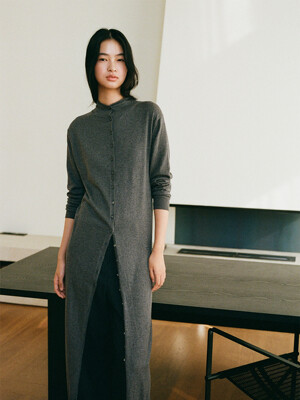Plautia Long Knit dress Dark-Melange