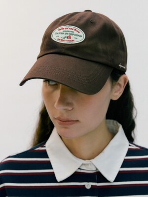 appliqued twill cap - brown