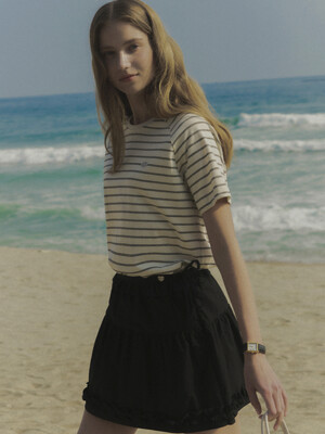 Stripe cotton t-shirt TISU02TS01_Ivory