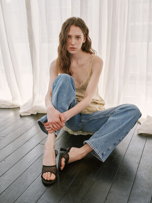 [단독]me212 Statice mesh 6cm mule_2color