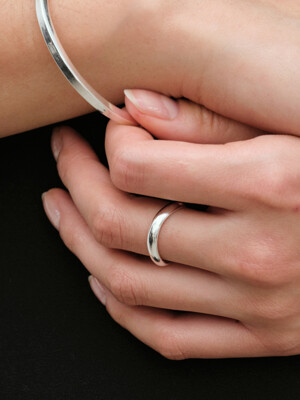 Thin Wave Band Ring (silver925)(2color)