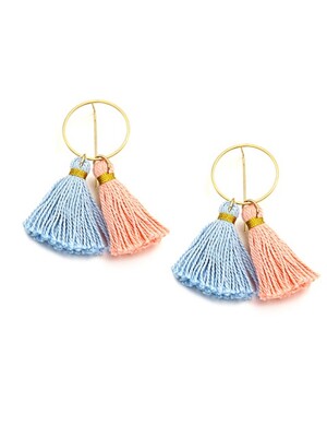Circles and Tassel Earring_Gold
