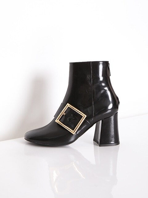 BUCKLE ANKLE BOOTS - BLACK