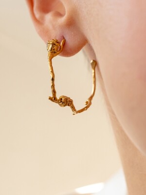 Rose Hoop Earrings