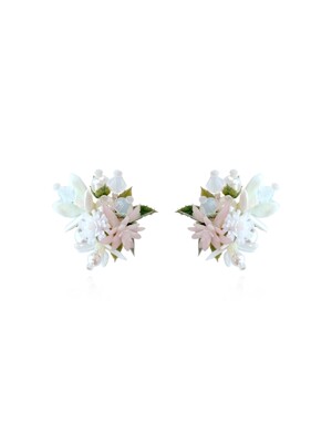 FLOWER BLAST SINGLE EARRINGS-WHITE