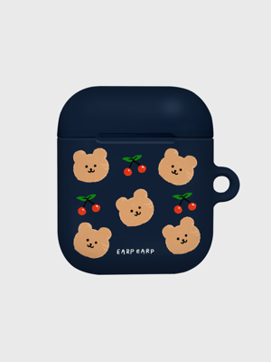 Dot cherry bear-navy(Hard air pods)