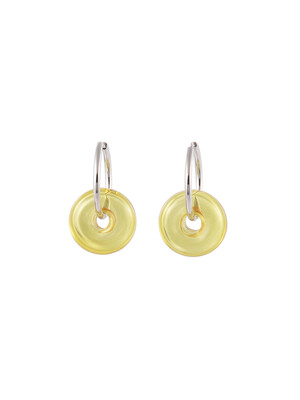 Glass Tube Hoop Earring(yellow)