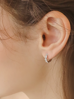 petit heart cubic earring