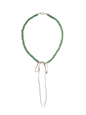 vintage green ribbon necklace