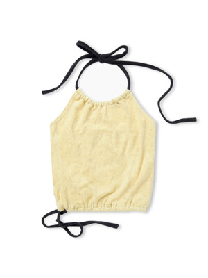 Halter Neck Terry Top - Yellow