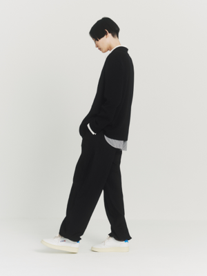 BLACK STRING POCKET PANTS