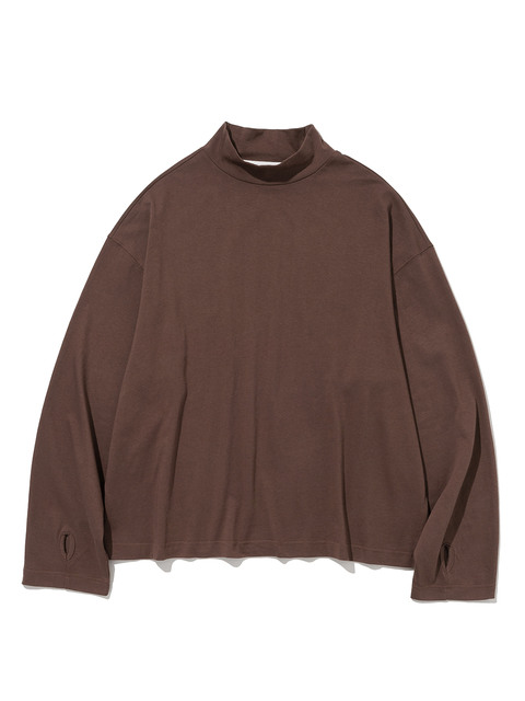 티셔츠 - 로드존그레이 (Lord John Grey) - oversize mockneck l/s tee red brown