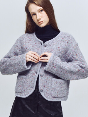 Boucle Yarn Knit Jacket VC239OCD003M