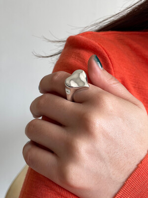 [silver925] crumple heart ring