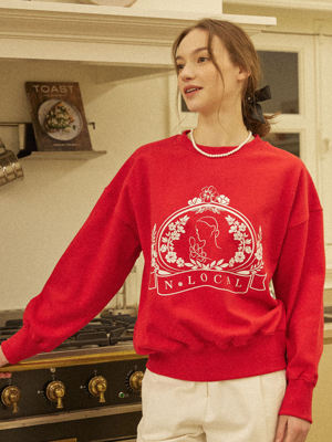 Silhouette Wreath Sweatshirt - Red