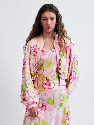 23SS Flower Image Pattern Blouson_PINK